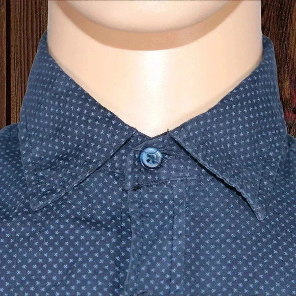 Button Up Collard Dress Navy Shirt AirWalk M - Picture 3 of 5